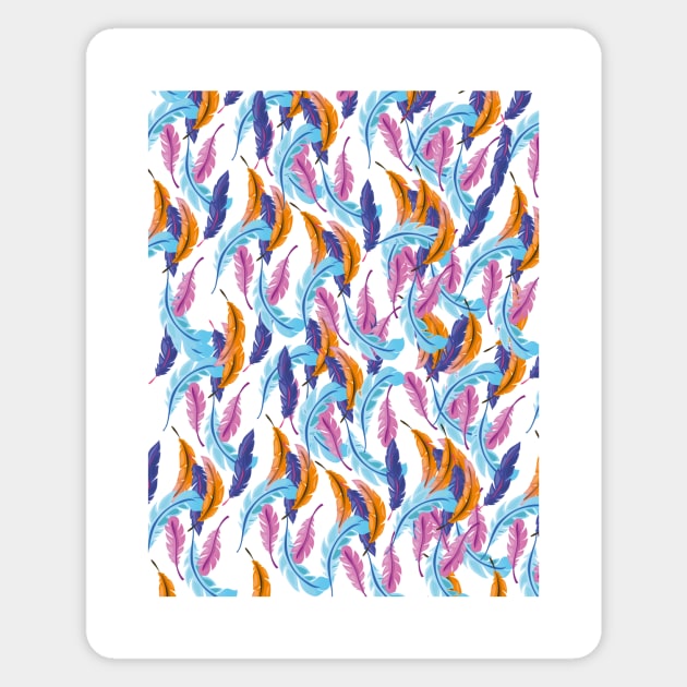 Multicoloured Feathers Magnet by nickemporium1